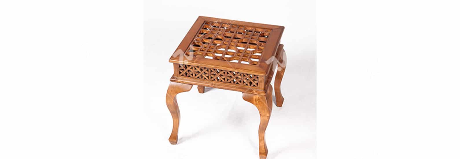 میز عسلی ، پذیرایی (کنارمبلی) چوبی سنتی مشبک گره چینی - سمن کد۳۱۴