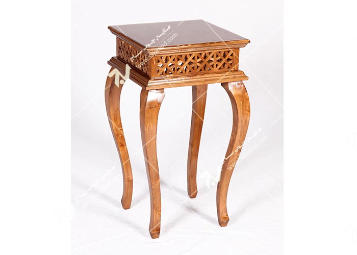 میز کلاسیک آباژور ، گرامافون ، تلفن ، خاطره چوبی سنتی مشبک - سمن کد۳۰۶