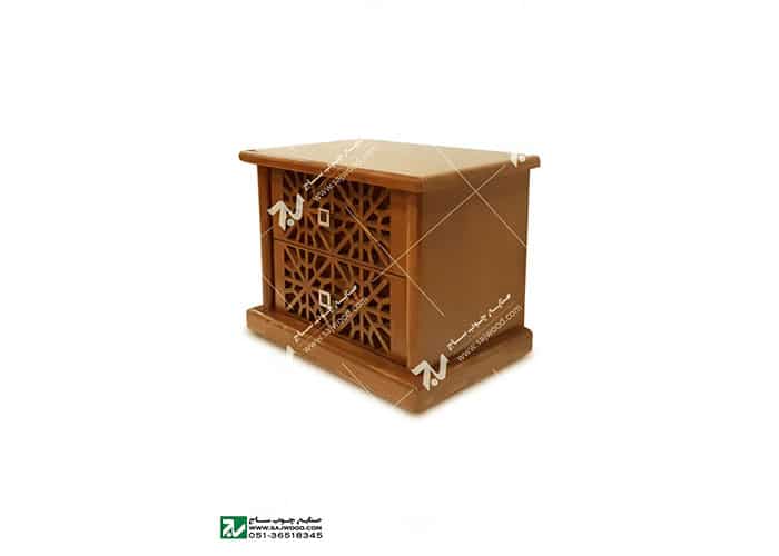 میز پاتختی سرویس خواب سنتی چوبی گره چینی-رامش کد۴۰۳
