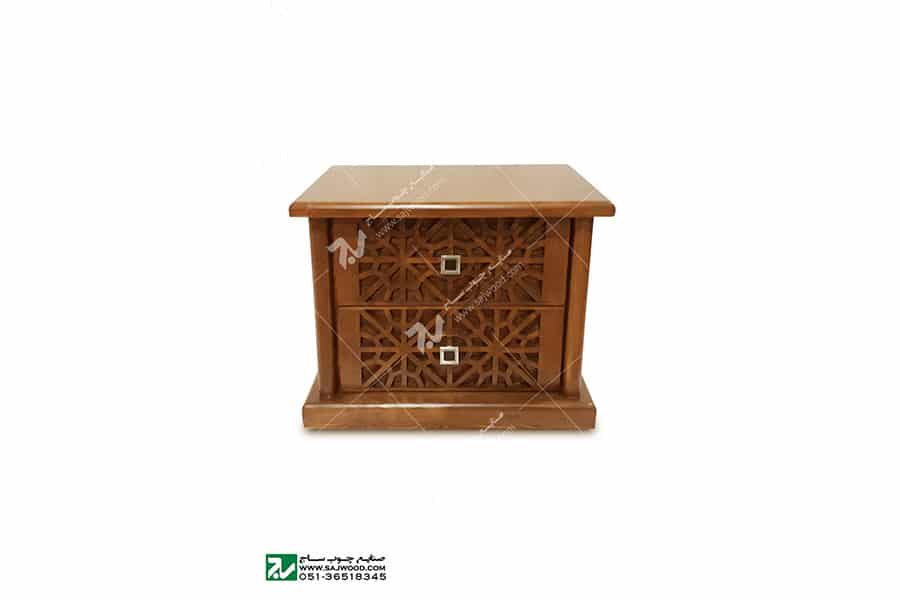 میز پاتختی سرویس خواب سنتی چوبی گره چینی-رامش کد۴۰۳