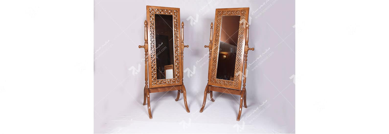 آیینه ایستاده( قدی )چوبی سنتی مشبک گره چینی -آذین کد ۶۰۰