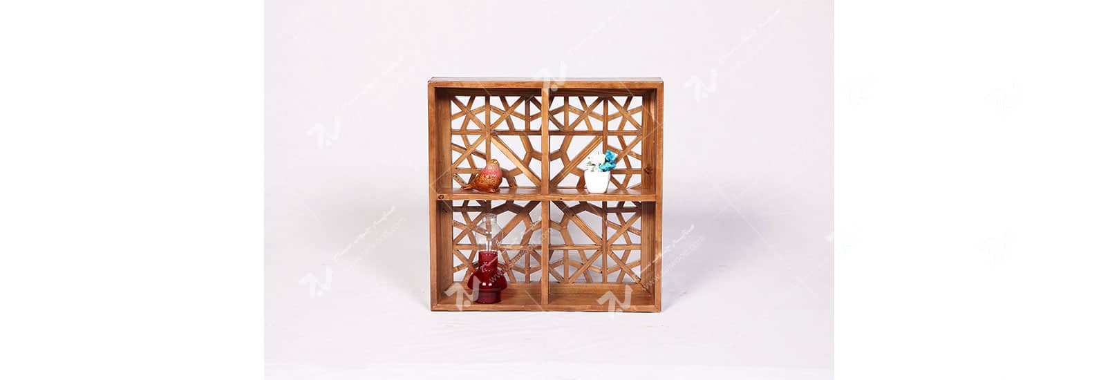 دکوری (شلف ، باکس دیواری ) چوبی سنتی مشبک گره چینی - آذین کد ۶۰۵