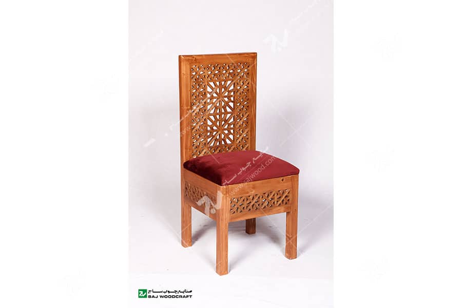 صندلی کلاسیک (ناهارخوری ، مبلمان) چوبی سنتی مشبک 1 - سمن کد۳۰۳