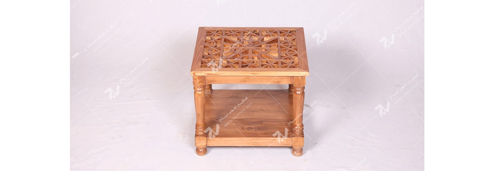 میز عسلی ، پذیرایی (کنارمبلی) چوبی سنتی مشبک گره چینی - سمن کد ۳۱۱
