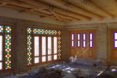 درب و پنجره سنتی چوبی گره چینی دستساز شیشه رنگی ارسی پروژه طرقبه خراسان