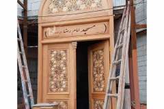 تصویر درب چوبی مسجد امام رضا مشهد مقدس
