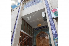 (1) درب چوبی گره چینی ورودی مسجد وحسینیه حضرت موسی بن جعفر(ع) (منتظریه) هاشمیه - مشهد مقدس