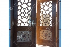 (4) درب چوبی گره چینی توپر و مشبک مسجد نیروگاه سیکل ترکیبی فردوسی ( طوس ) - مشهد مقدس