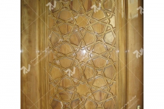 (4) درب چوبی گره چینی سنتی شمسه تند ده مسجد بیت الرضا (ع) مقابل باب الجواد - مشهد مقدس