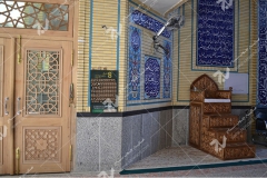 (6)درب چوبی گره چینی و منبرمسجد ابا عبدالله حسین - خیابان خرمشهر- مشهد مقدس