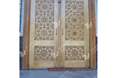 (2) درب چوبی گره چینی تند ده مسجد حضرت زینب (س)-خیابان چمن -مشهد مقدس