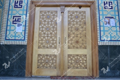 (3) درب سنتی گره چینی چوبی شمسه تند ده مسجد حضرت زینب (س)-خیابان چمن -مشهد مقدس