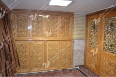 (1) درب چوبی و کمد گره چینی مشبک مسجد وحسینیه امام علی(ع) مطهری - مشهد مقدس