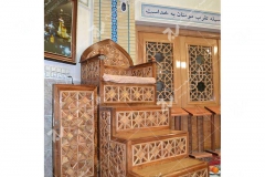 (2) منبر مسجد وحسینیه امام علی(ع) با هنر گره چینی چوبی مطهری - مشهد مقدس