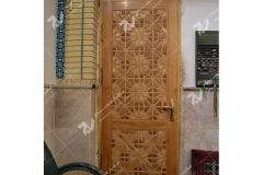 (4) درب چوبی گره چینی مربع مسجد وحسینیه امام علی(ع) مطهری - مشهد مقدس