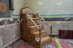 منبر چوبی چهار پله طرح الماس ایرانی مسجد امام سجاد یابان طبرسی مشهد
