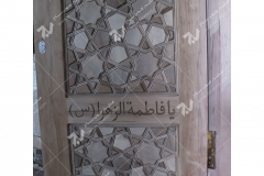 (6) درب چوبی سنتی باهنر گره چینی مسجد امام سجاد(ع) - طبرسی شمالی - مشهد مقدس