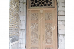(7) درب چوبی گره چینی و مشبک مسجد امام سجاد(ع) - طبرسی شمالی - مشهد مقدس
