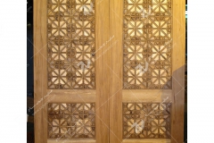 درب چوبی گره چینی با چوب گردو ،راش و چنار مجتمع فرهنگی ومسجد حضرت جوادالائمه (ع)- شریعتی- مشهد مقدس (1)