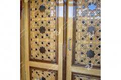 (3) درب چوبی سنتی گره چینی توپرمسجد و حسینیه امام هادی (ع) – خیابان وحدت - مشهد مقدس