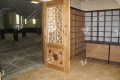 (12) درب چوبی سنتی گره چینی مشبک مسجد دانشگاه آزاد قوچان