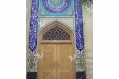 (6) درب چوبی و درب سنتی گره چینی مسجد دانشگاه آزاد شاهرود
