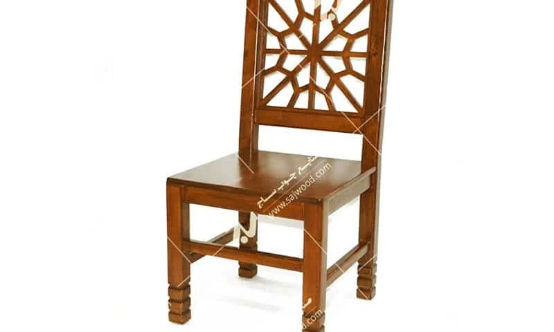 صندلی چوبی کلاسیک ( قدیمی ) سنتی مشبک گره چینی – سمن کد ۳۲۲