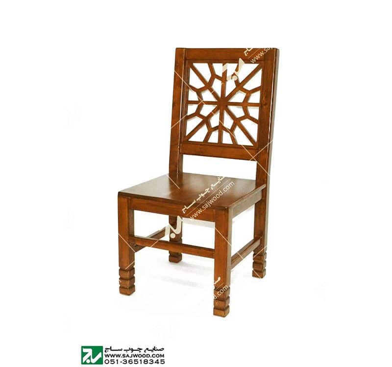 صندلی چوبی کلاسیک ( قدیمی ) سنتی مشبک گره چینی – سمن کد ۳۲۲