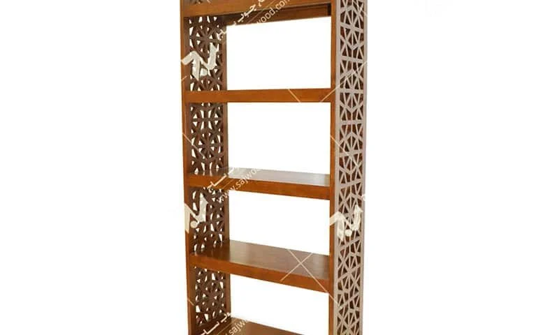 کتابخانه قفسه چوبی سنتی مشبک گره چینی پنج طبقه فروش،ساخت،قیمت کتابخانه