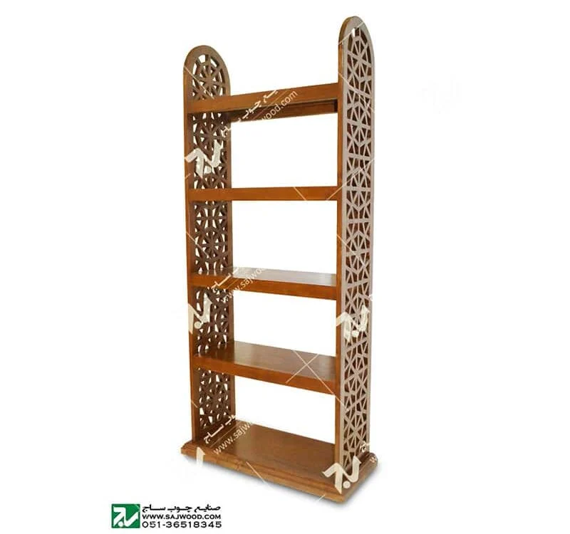 کتابخانه قفسه چوبی سنتی مشبک گره چینی پنج طبقه فروش،ساخت،قیمت کتابخانه