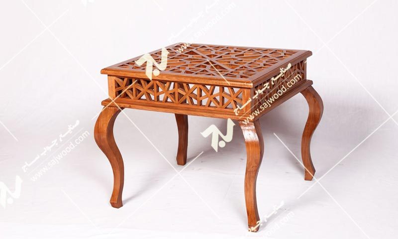 میز عسلی،پذیرایی،کنار مبلی چوبی سنتی گره چینی مشبک
