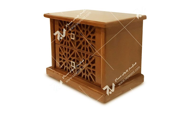 میز پاتختی سرویس اتاق خواب چوبی سنتی گره چینی مشبک