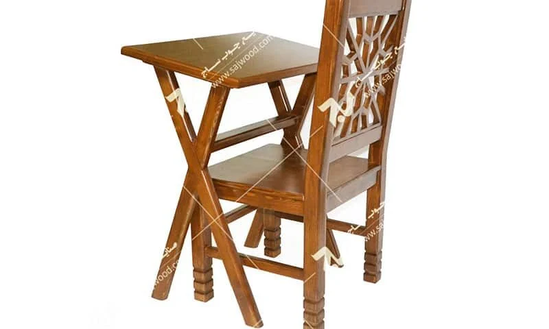 میز و صندلی تحریر و نماز چوبی سنتی مشبک فروش و قیمت میز و صندلی نماز