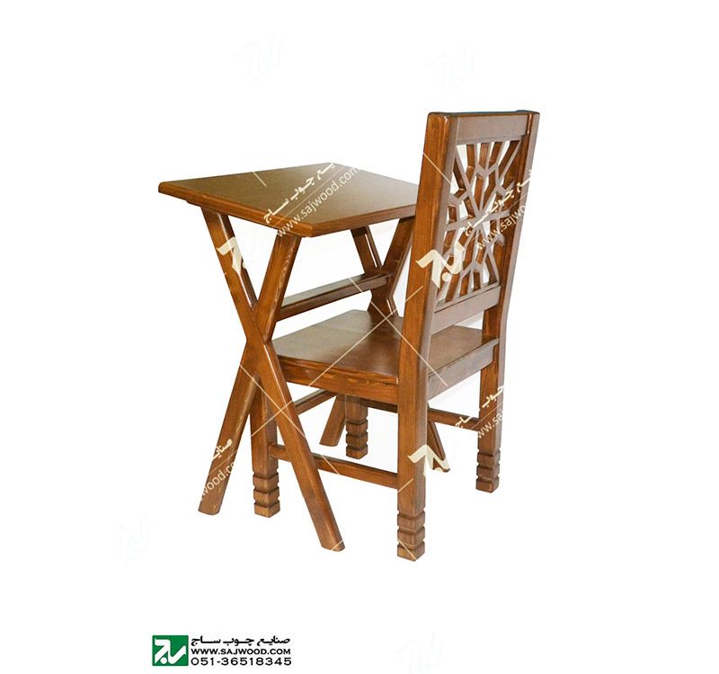 میز و صندلی تحریر و نماز چوبی سنتی مشبک فروش و قیمت میز و صندلی نماز