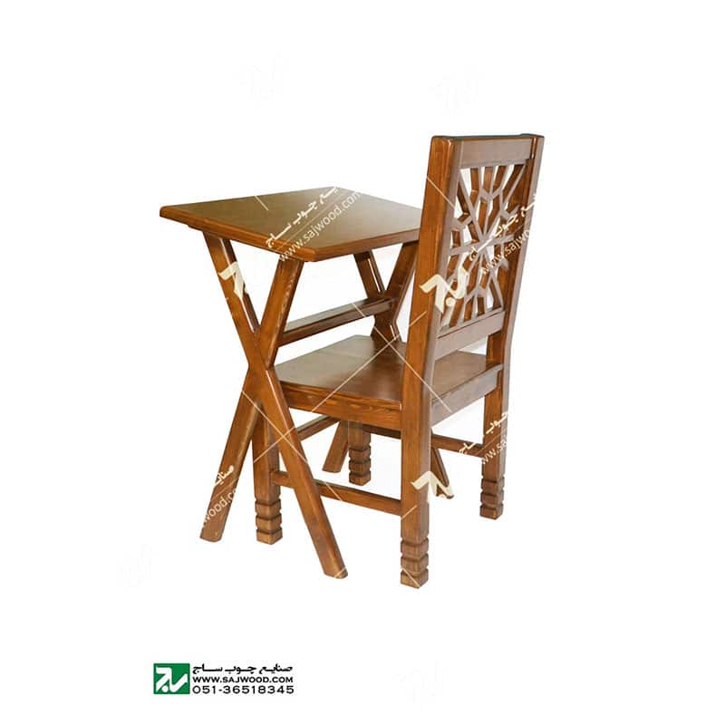 میز و صندلی تحریر و نماز چوبی سنتی مشبک فروش و قیمت میز و صندلی نماز