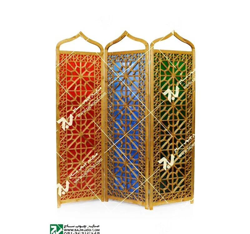 پارتیشن،پاراوان چوبی سنتی مشبک گره چینی شیشه رنگی ارسی فروش،قیمت،ساخت