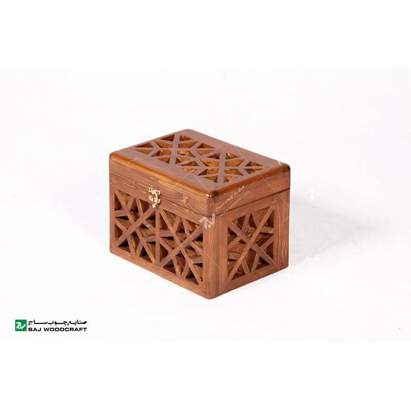 صندوقچه و جعبه جواهرات چوبی سنتی گره چینی مشبک