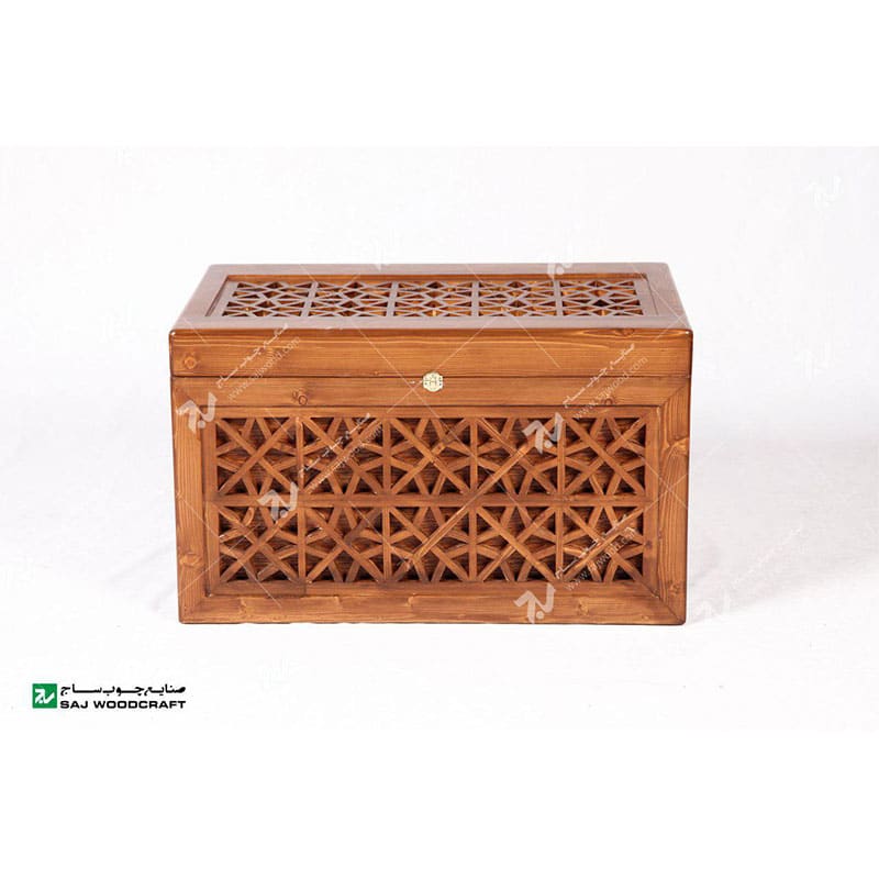 صندوقچه و جعبه جواهرات چوبی سنتی گره چینی مشبک