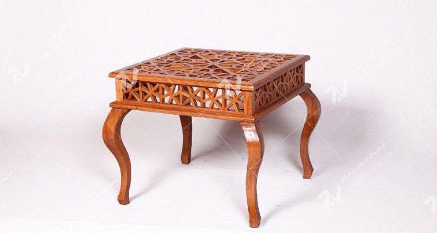 میز عسلی،پذیرایی،کنار مبلی چوبی سنتی گره چینی مشبک