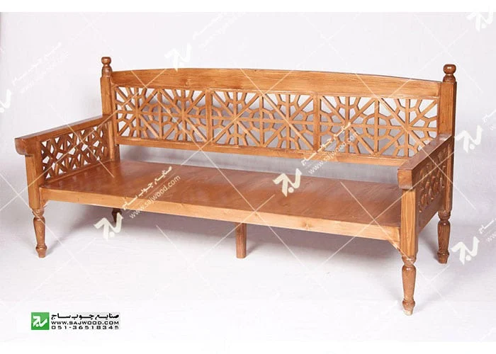 مبلمان چوبی سنتی سه نفره گره چینی مشبک – آسا کد ۲۰۳