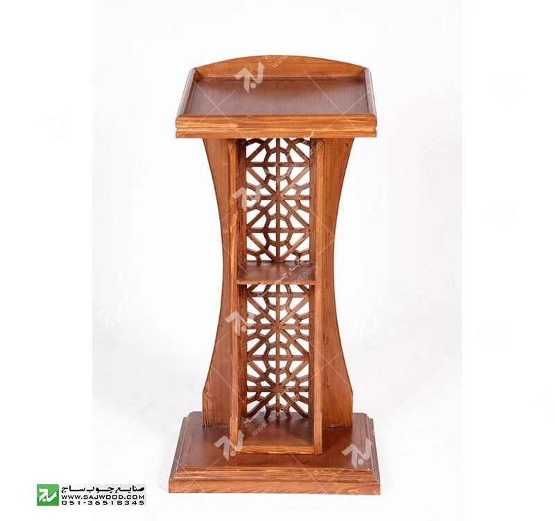 میز تریبون سخنرانی چوبی مشبک گره چینی فروش انواع میز سخنرانی و تریبون