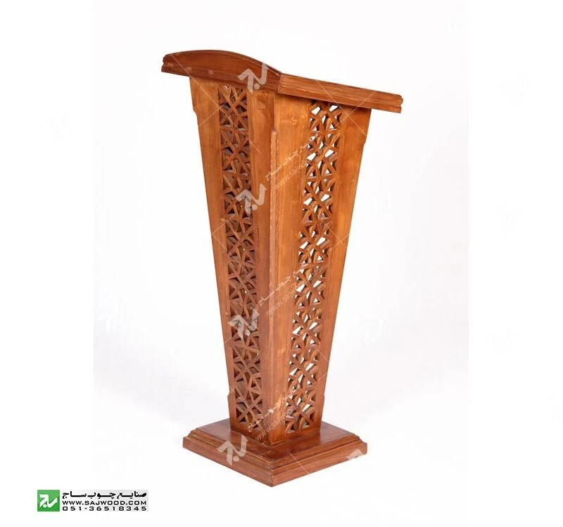 میز تریبون سخنرانی چوبی مشبک گره چینی فروش انواع میز سخنرانی و تریبون