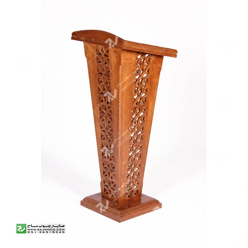 میز تریبون سخنرانی چوبی مشبک گره چینی فروش انواع میز سخنرانی و تریبون