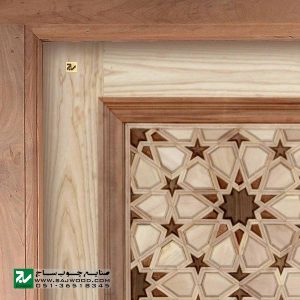 درب چوبی سنتی ورودی مسجد ،اماکن متبرکه،نمازخانه صنایع چوب ساج مدل T10