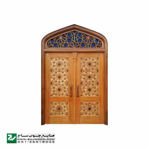 درب چوبی ورودی مسجد ،امامزاده،اماکن متبرکه صنایع چوب ساج مدل T10