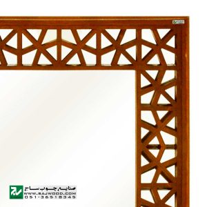 قاب آیینه دیواری سنتی چوبی دکوراتیو صنایع چوب ساج مدل 646