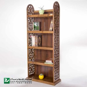 کتابخانه ، قفسه کتاب چوبی ، ویترین ، گنجه و دکور صنایع چوب ساج مدل 632
