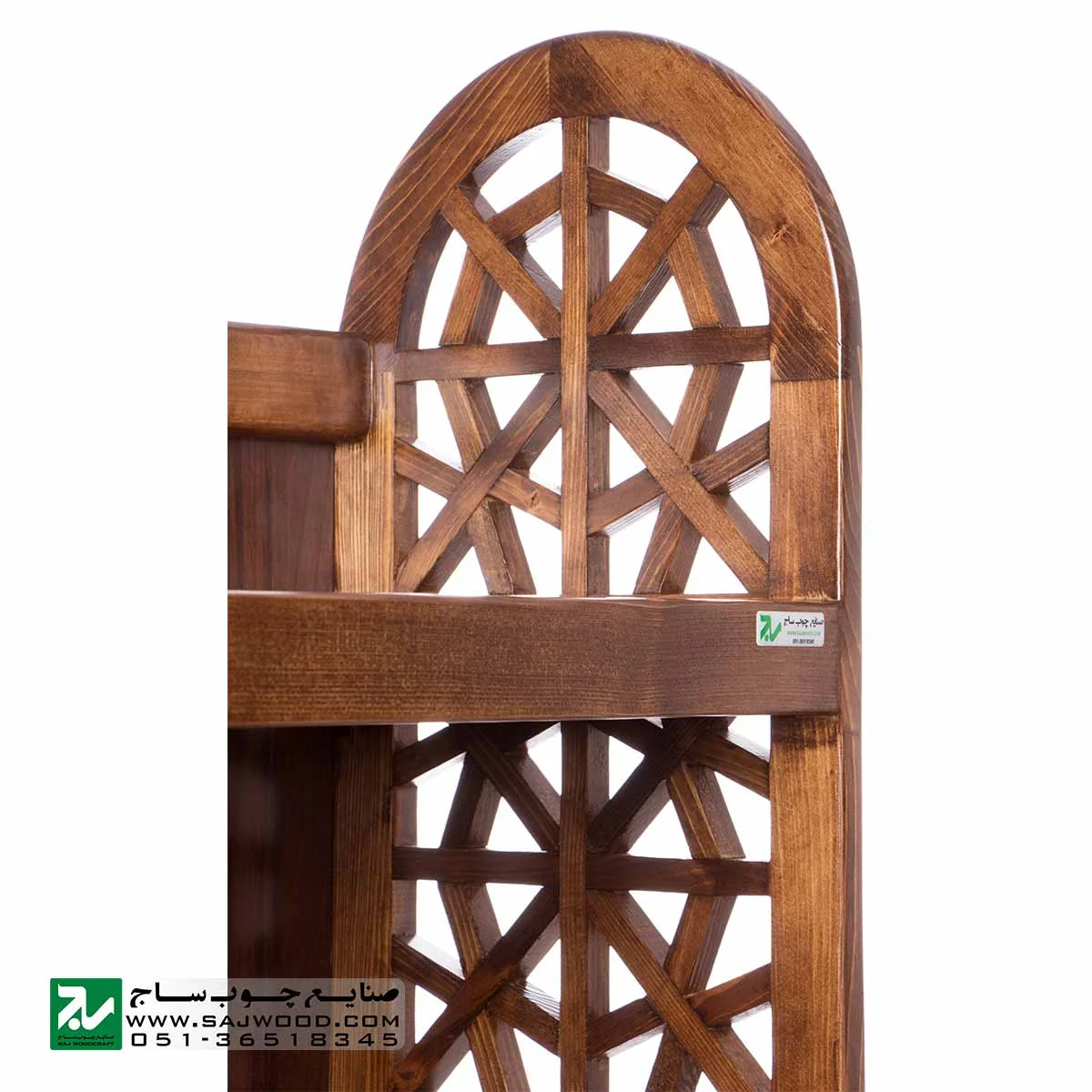 گنجه و دکور ، ویترین ، کتابخانه ، قفسه کتاب چوبی ، صنایع چوب ساج مدل 632