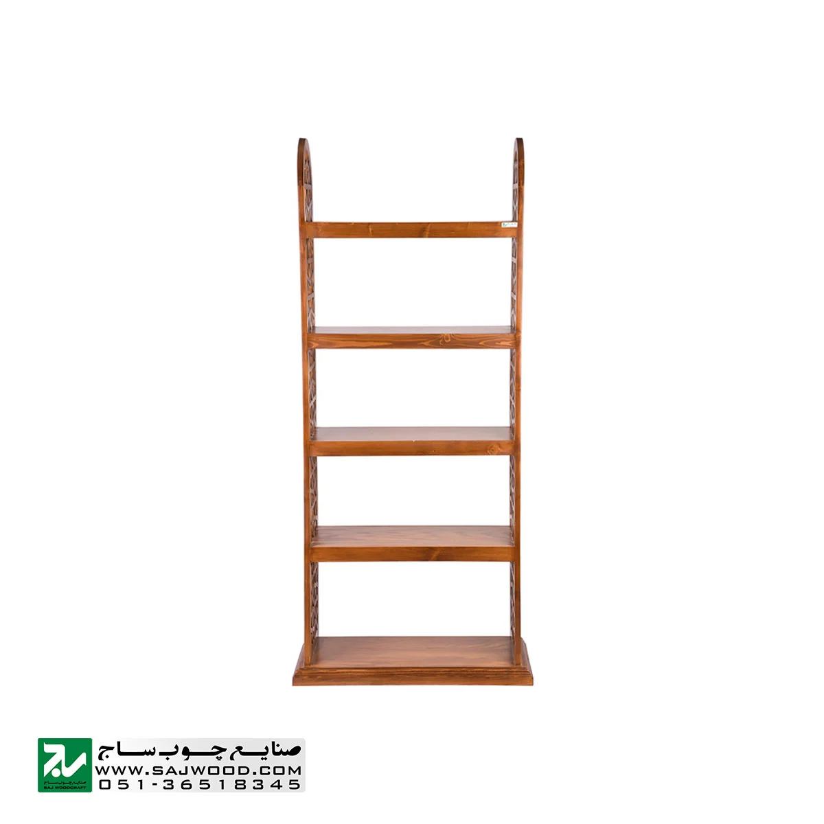 کتابخانه چوبی و ویترین ،دکور، گنجه، قفسه کتاب صنایع چوب ساج مدل 629