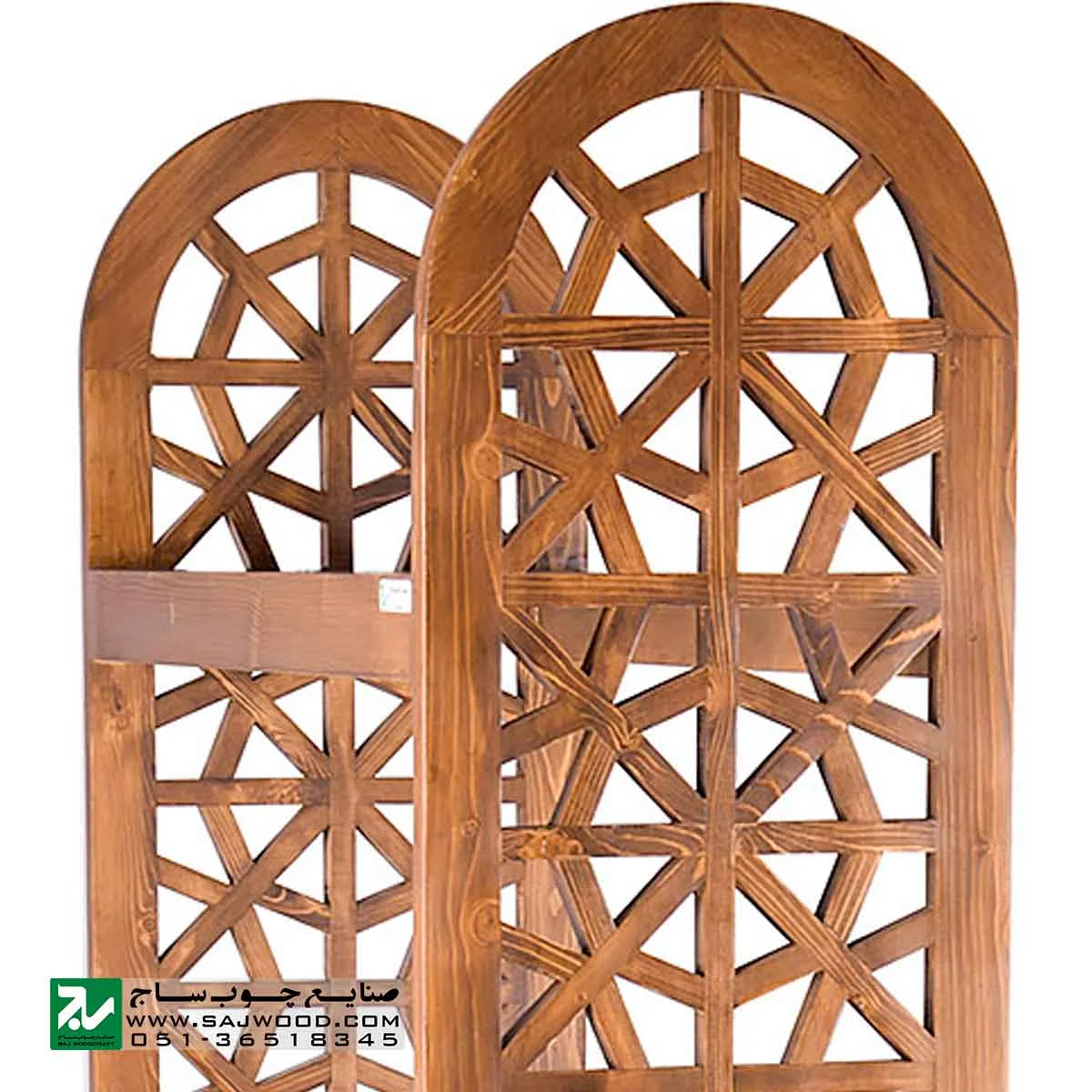 کتابخانه چوبی و ویترین ، گنجه، قفسه کتاب صنایع چوب ساج مدل 629